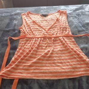 Self esteem orange and white patterned top